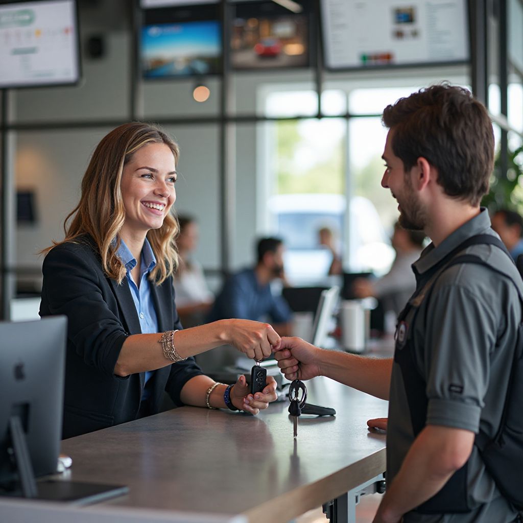 Cliente recibiendo llaves